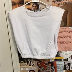 Zara padded shoulder top